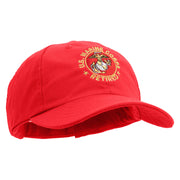 US Marine Corps Retired Emblem Embroidered 6 Panel Unstructured Cotton Twill Cap Made in USA - Red OSFM