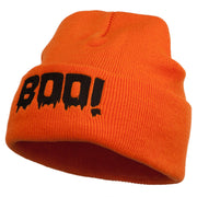 Halloween Boo Sign Embroidered Cuff Beanie