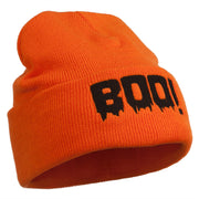 Halloween Boo Sign Embroidered Cuff Beanie