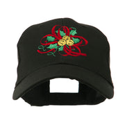 Christmas Holly with Bells Embroidered Cap