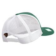 Licensed US Navy Retired Flag Embroidered Contrast Trucker Cap - Evergreen-White OSFM