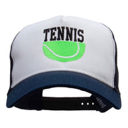 Half Tennis Half Ball Embroidered PET Spun Mesh Cap