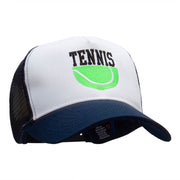 Half Tennis Half Ball Embroidered PET Spun Mesh Cap