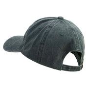 Grey White Airplane Embroidered Unstructured Pigment Dyed Cotton Cap - Dk-Green OSFM