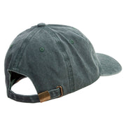 Grey White Airplane Embroidered Unstructured Pigment Dyed Cotton Cap - Dk-Green OSFM