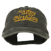 Happy Birthday Embroidered Washed Cap