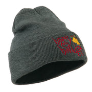 Happy Holidays with Bells Embroidered Long Beanie