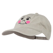 Happy Face Embroidered Washed Dyed Cap