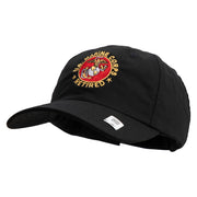 US Marine Corps Retired Emblem Embroidered 6 Panel Unstructured Cotton Twill Cap Made in USA - Black OSFM