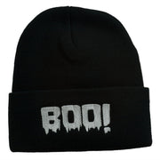 Halloween Boo Sign Embroidered Cuff Beanie