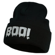 Halloween Boo Sign Embroidered Cuff Beanie