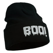 Halloween Boo Sign Embroidered Cuff Beanie