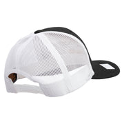 Licensed US Navy Retired Flag Embroidered Contrast Trucker Cap - Black-White OSFM