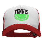 Half Tennis Half Ball Embroidered PET Spun Mesh Cap