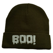 Halloween Boo Sign Embroidered Cuff Beanie