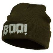 Halloween Boo Sign Embroidered Cuff Beanie