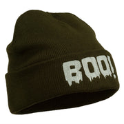 Halloween Boo Sign Embroidered Cuff Beanie