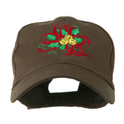 Christmas Holly with Bells Embroidered Cap