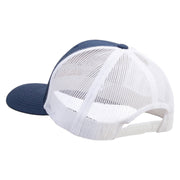 Licensed US Navy Retired Flag Embroidered Contrast Trucker Cap - Navy-White OSFM