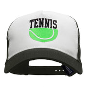 Half Tennis Half Ball Embroidered PET Spun Mesh Cap