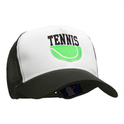 Half Tennis Half Ball Embroidered PET Spun Mesh Cap