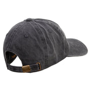 Grey White Airplane Embroidered Unstructured Pigment Dyed Cotton Cap - Black OSFM