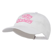 Happy Birthday Embroidered Washed Cap