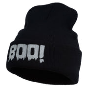 Halloween Boo Sign Embroidered Cuff Beanie