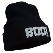 Halloween Boo Sign Embroidered Cuff Beanie