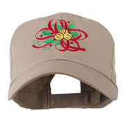 Christmas Holly with Bells Embroidered Cap