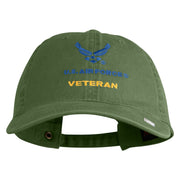 US Air Force Veteran with Wing Embroidered Pigment Dyed Cap - Olive OSFM