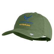 US Air Force Veteran with Wing Embroidered Pigment Dyed Cap - Olive OSFM