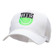 Half Tennis Half Ball Embroidered PET Spun Mesh Cap