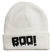 Halloween Boo Sign Embroidered Cuff Beanie