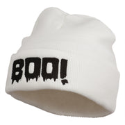 Halloween Boo Sign Embroidered Cuff Beanie