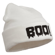 Halloween Boo Sign Embroidered Cuff Beanie