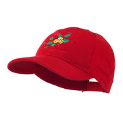 Christmas Holly with Bells Embroidered Cap