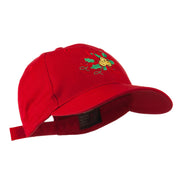 Christmas Holly with Bells Embroidered Cap