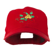 Christmas Holly with Bells Embroidered Cap