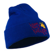 Happy Holidays with Bells Embroidered Long Beanie