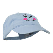 Happy Face Embroidered Washed Dyed Cap