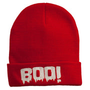 Halloween Boo Sign Embroidered Cuff Beanie