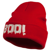 Halloween Boo Sign Embroidered Cuff Beanie