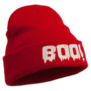 Halloween Boo Sign Embroidered Cuff Beanie