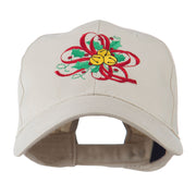 Christmas Holly with Bells Embroidered Cap