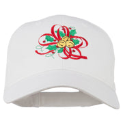 Christmas Holly with Bells Embroidered Cap