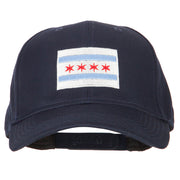 Chicago Flag Embroidered Solid Cotton Pro Style Cap