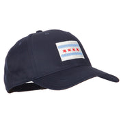 Chicago Flag Embroidered Solid Cotton Pro Style Cap