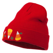 Halloween Candies Embroidered Long Beanie