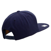 Licensed US Navy Retired Flag Embroidered Wool Blend Prostyle Snapback Cap - Navy OSFM